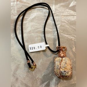 Crystal cluster, jewelry necklace, hand made